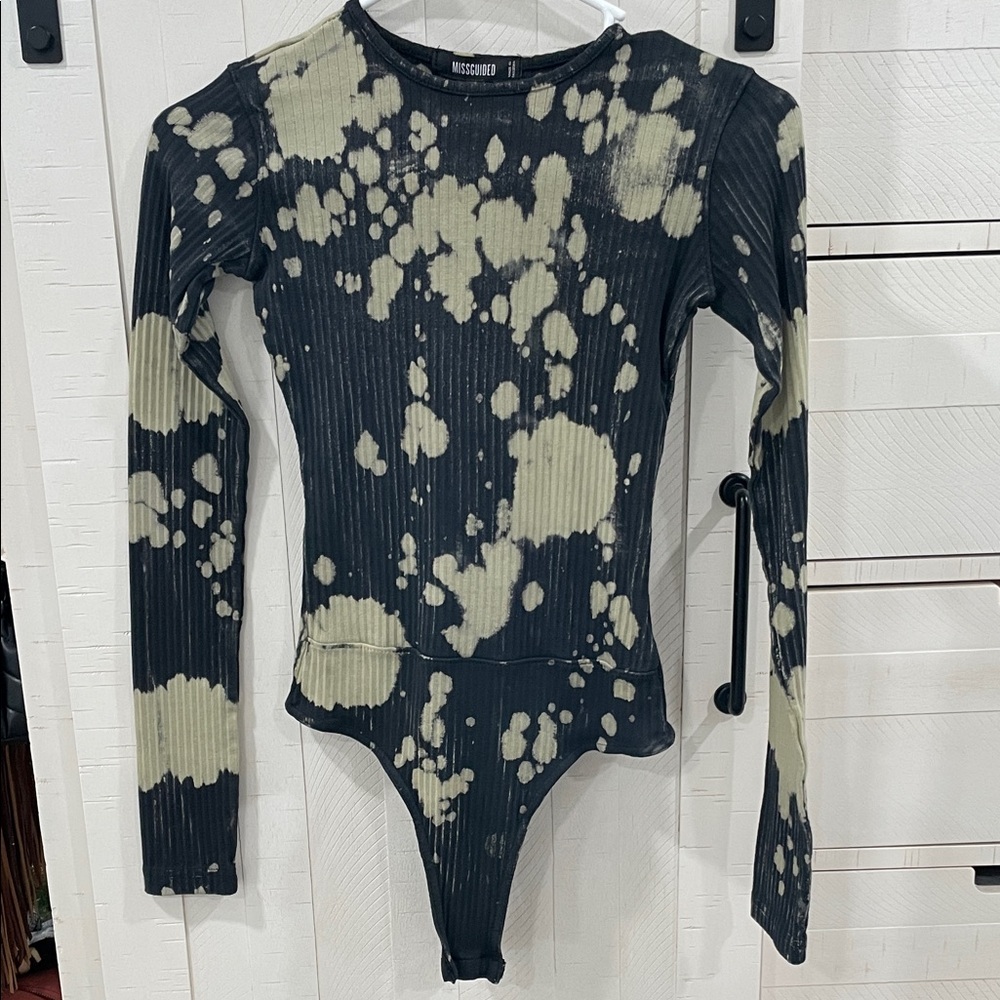 Missguided Black and Cream Spotted Top